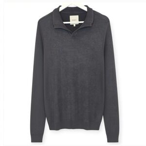 & GOLF Men's Charcoal Cotton Polo Sweater Sz Small Minimalist Normcore Old Money